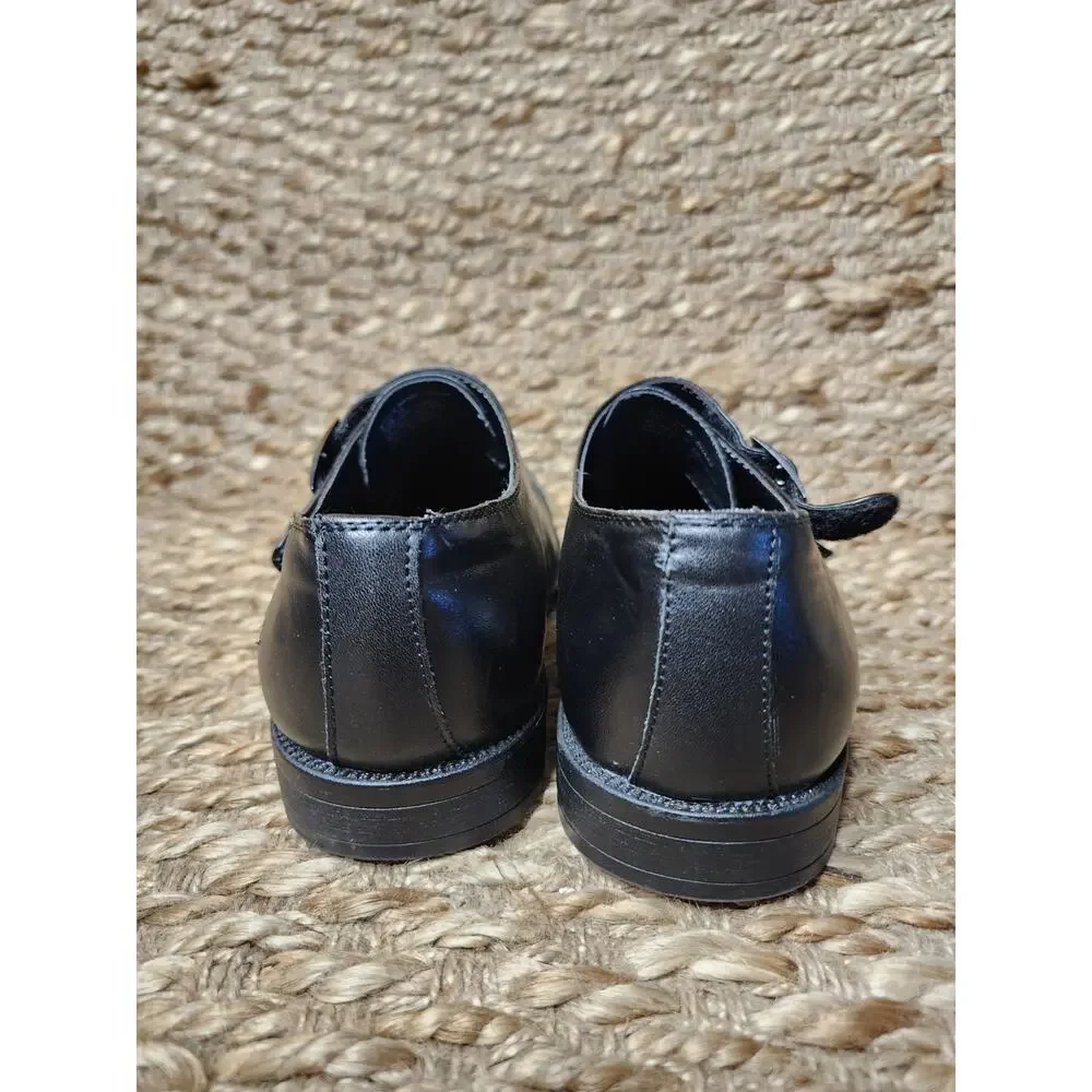 Steve Madden Men’s Double Monk Strap Black Leather Dress Shoes Size 7